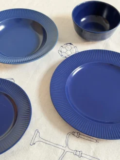 Aida 6 stk. Middagstallerkener Stentøj Groovy i Blå (Ø27cm)