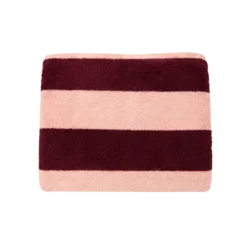 Badehåndklæde Striber i Rosa/Bordeaux (70x135cm)