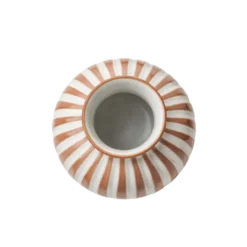 BETSY Vase i Beige Stribe (Ø14,7x13,5cm)