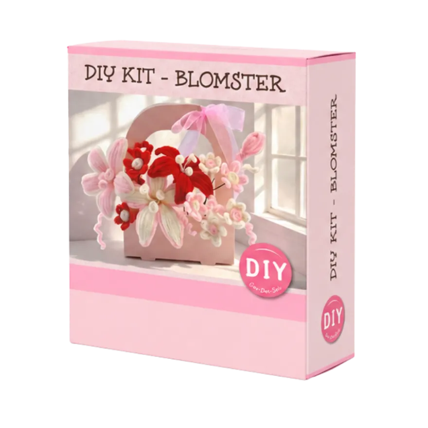 DIY Piberensersæt Blomster i Lyserød