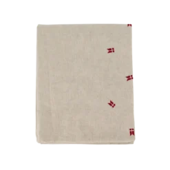Dug m. Broderet Dansk Flag i Beige (Ø160cm)