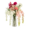 Evighedsbuket Blomsterdrøm i Hvid & Lyserød (H97cm)