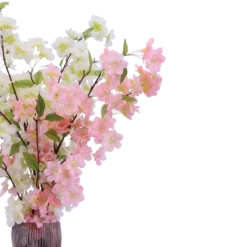 Evighedsbuket Ferskenblomst i Hvid og Lyserød (H105cm)