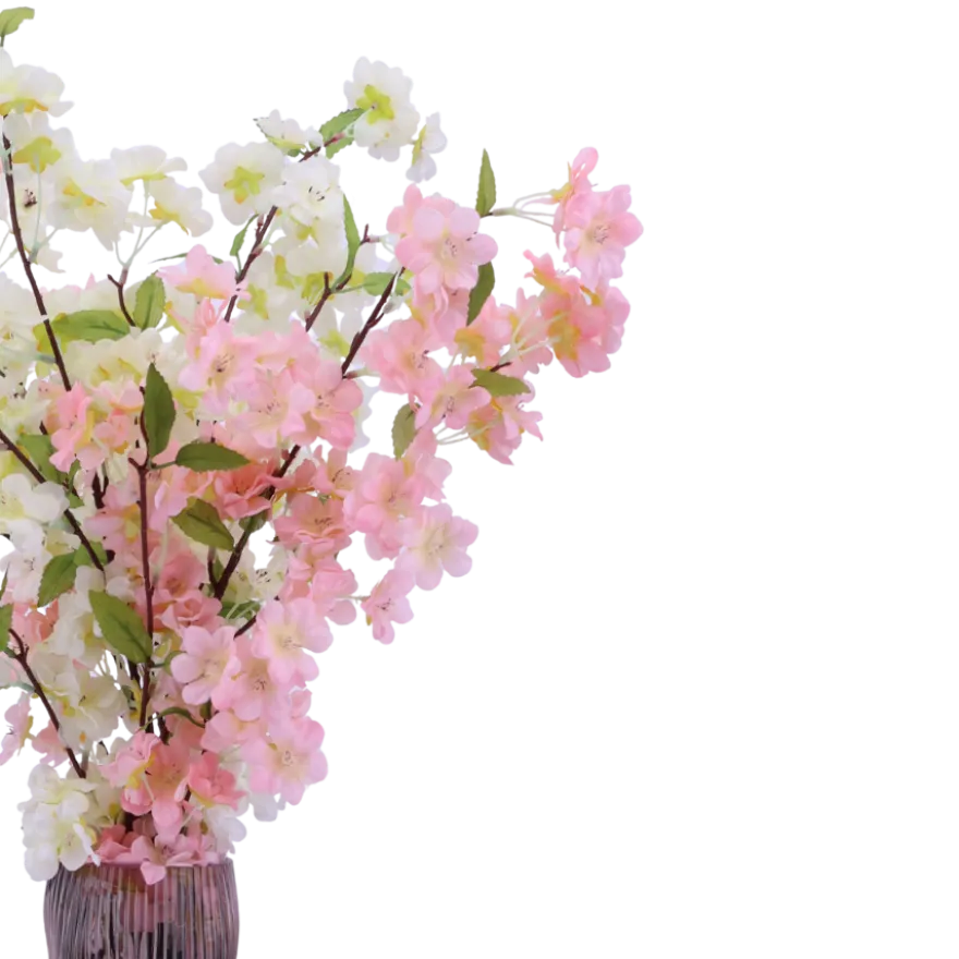 Evighedsbuket Ferskenblomst i Hvid og Lyserød (H105cm)