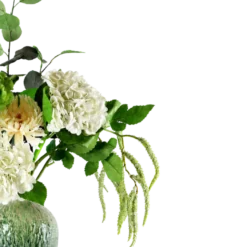 Evighedsbuket Nordisk Natur m. Hvide og Grønne Blomster