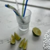 Glassugerør m. Rensebørste i Klart Glas (4 stk.)