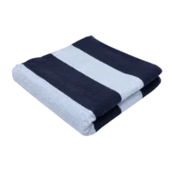 Håndklæde Striber i Navy/Lyseblå (50x90cm)