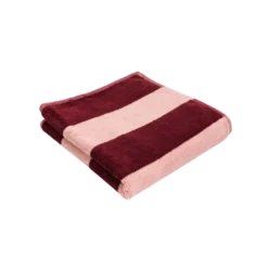 Håndklæde Striber i Rosa/Bordeaux (50x90cm)