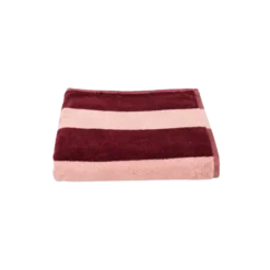 Håndklæde Striber i Rosa/Bordeaux (50x90cm)