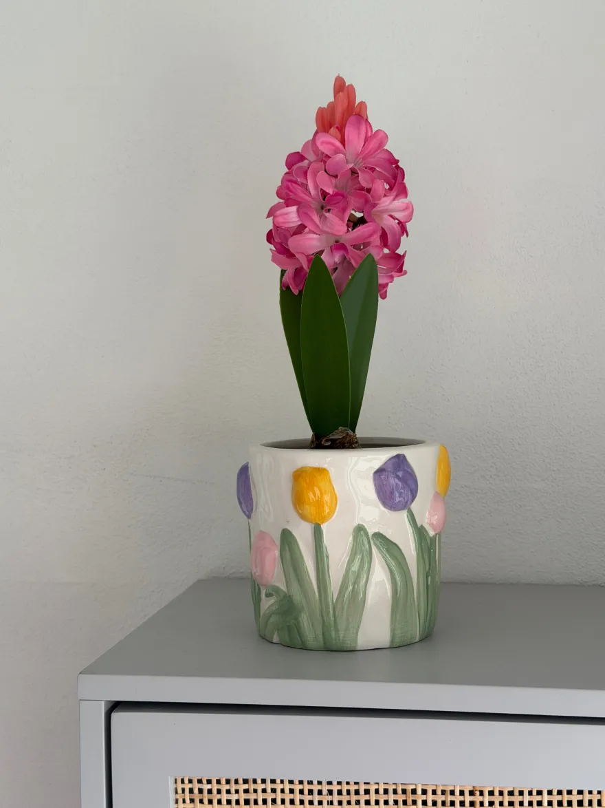 Hyacint i Potte i Lyserød (H28,5cm)