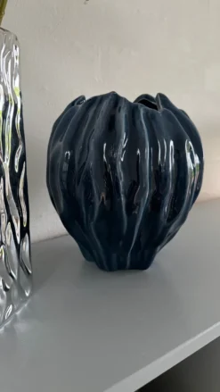 Keramik Vase FABIA i Blå (Ø18,2x20,7cm)
