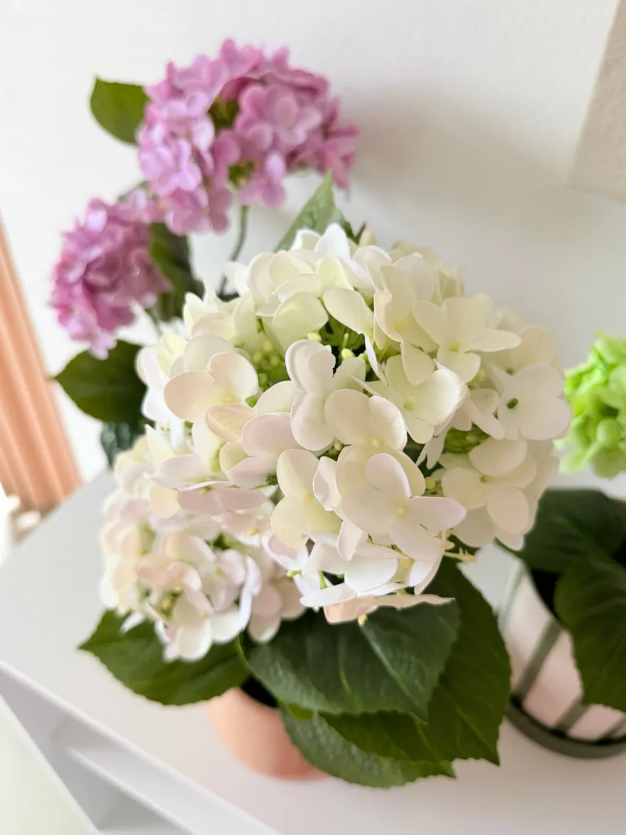 Kunstig Plante Hortensia i Hvid (H41cm)