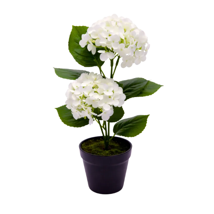 Kunstig Plante Hortensia i Hvid (H41cm)