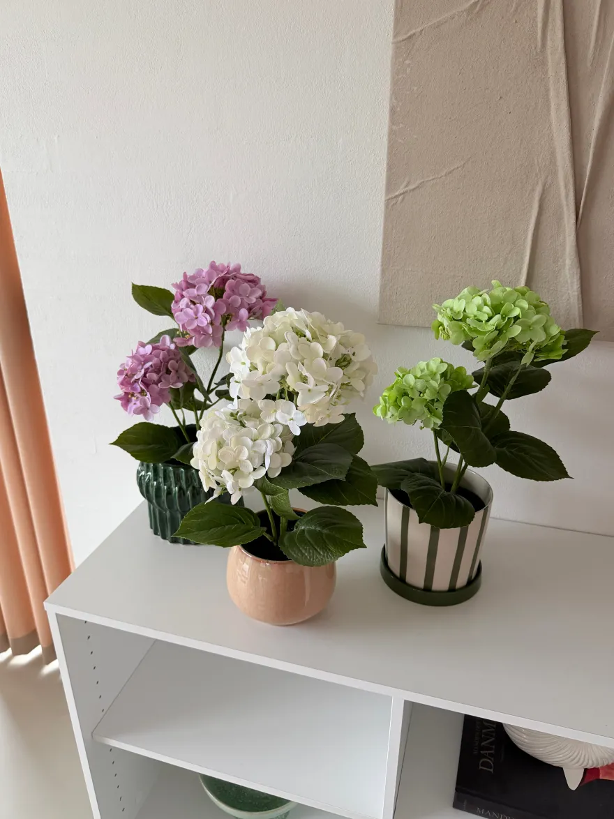 Kunstig Plante Hortensia i Hvid (H41cm)
