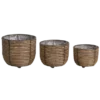 Kurve Sæt af 3 i Brun Rattan (25x20/20x17/17x14cm)