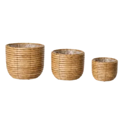Kurve Sæt af 3 i Rattan Natur (25x20/20x17/17x14cm)