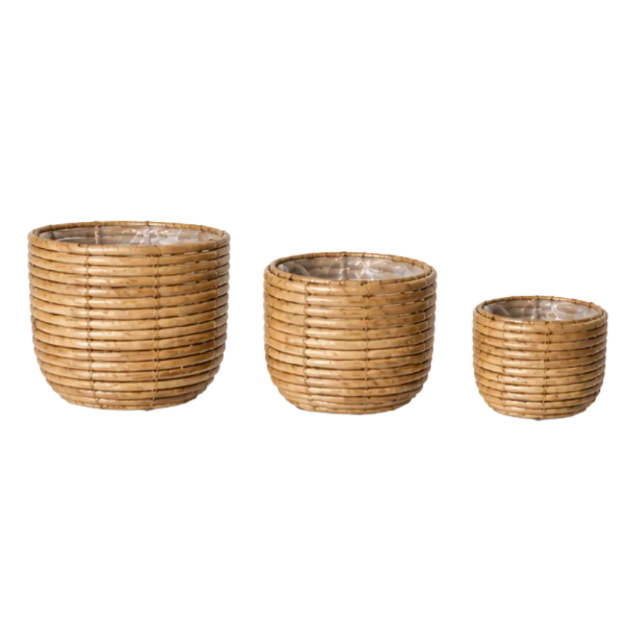 Kurve Sæt af 3 i Rattan Natur (25x20/20x17/17x14cm)