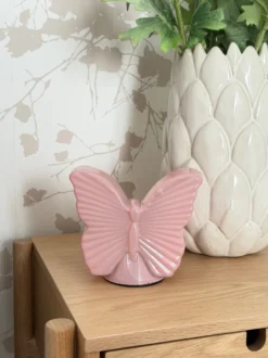 Lampe Sommerfugl m. LED i Rosa