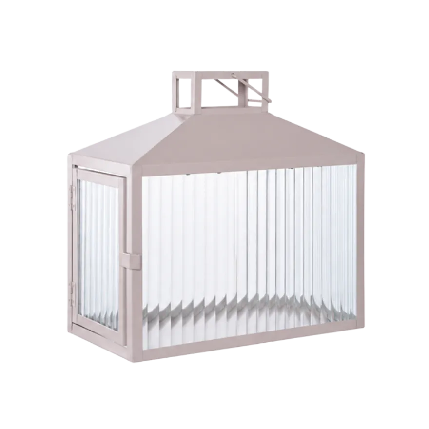 Lanterne LUCCA Metal/Glas i Beige/Grå (26,5x13cm)