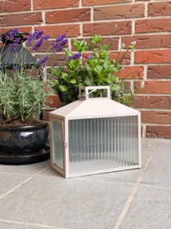 Lanterne LUCCA Metal/Glas i Beige/Grå (26,5x13cm)