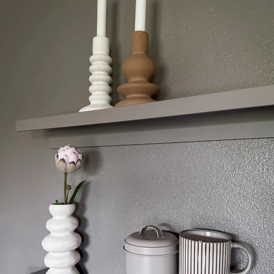 Lysestage COSTI i Hvid (Ø10,7xH18,5cm)
