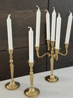 Lysestage Kantet i Guld Farve (H20cm)