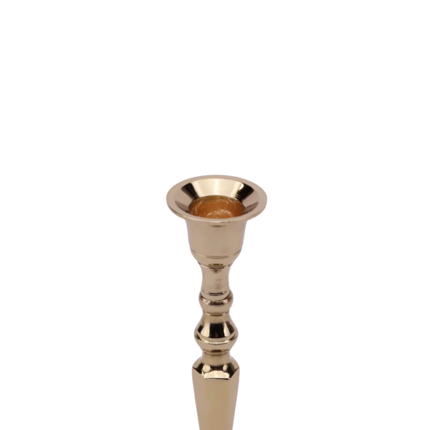 Lysestage Kantet i Guld Farve (H20cm)
