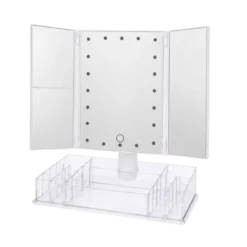 Makeupspejl m. 24 LED og Opbevaring