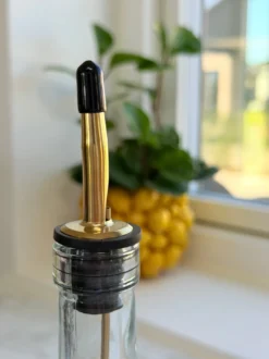 Olie- og Eddikesæt m. Guld Farvet Top (500ml)