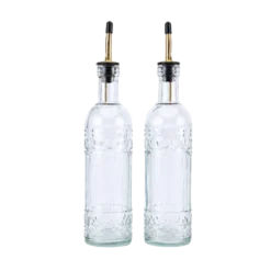 Olie- og Eddikesæt m. Guld Farvet Top (500ml)