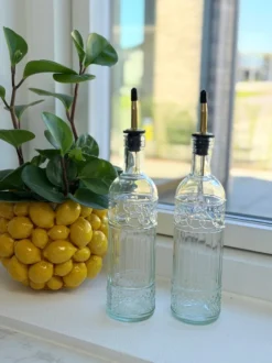 Olie- og Eddikesæt m. Guld Farvet Top (500ml)