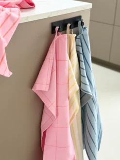 2 pk. Viskestykke MEYSA i Beige m. Gule Striber (50x70cm)