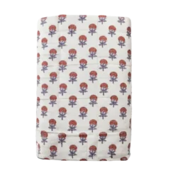 Quilt m. Blomster i Beige (130x180cm)