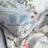 Quilt m. Blomsterprint i Blå (130x180cm)