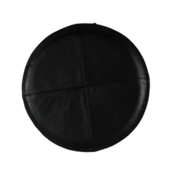 Rund Skindpude i Sort (Ø38cm)