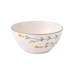 Skål GANI m. Markblomster i Creme (Ø15x7cm)