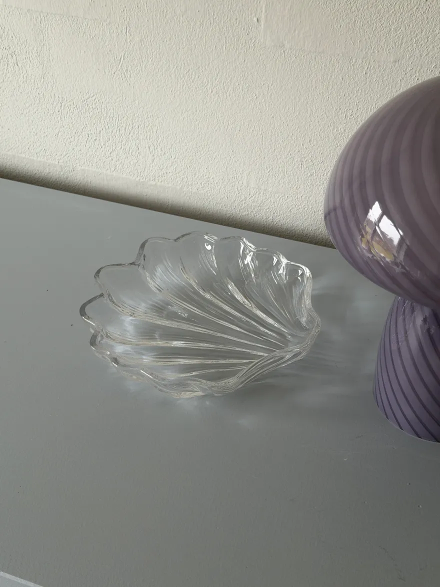 Skål m. Muslingskal Design i Klar Glas (17x18x3cm)