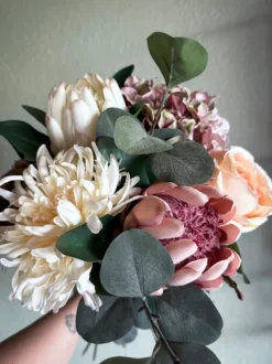 3 stk. Blomst i Creme Farve (H63cm)