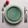 6 stk. Frokosttallerkener ASTA m. Løbeglasur i Grøn (Ø17cm)