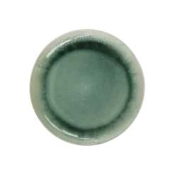6 stk. Frokosttallerkener ASTA m. Løbeglasur i Grøn (Ø17cm)