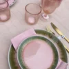 6 stk. Frokosttallerkener ASTA m. Løbeglasur i Rosa (Ø17cm)