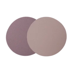 6 stk. Glasbrikker Rund i Beige/Brun PU Læder (Ø10cm)