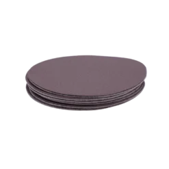 6 stk. Glasbrikker Rund i Beige/Brun PU Læder (Ø10cm)