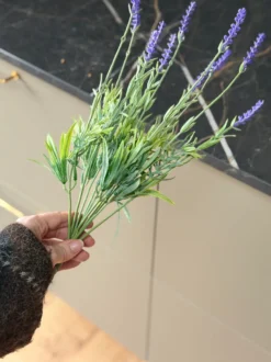 3 stk. Kunstig plante Lavendel i Grøn/Lilla (H 38cm)