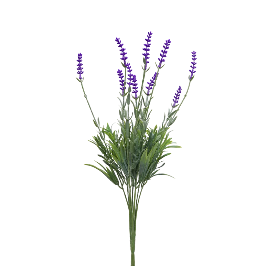 3 stk. Kunstig plante Lavendel i Grøn/Lilla (H 38cm)