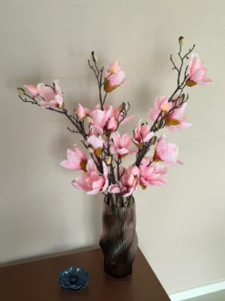 3 stk. Magnolia Blomster i Lyserød (H100cm)