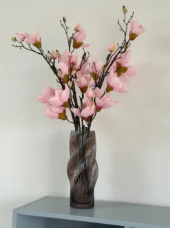 3 stk. Magnolia Blomster i Lyserød (H100cm)