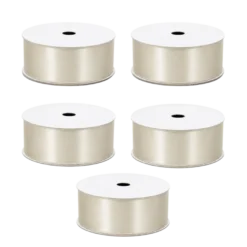 5 stk. Satinbånd i Ivory (9m)