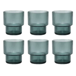 6 stk. Vandglas i Blå (H9,8cm)