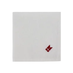 Stofserviet m. Broderet Dannebrog i Hvid (40x40cm)